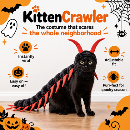 KittenCrawler Cat Centipede Costume | Soft Plush, Adjustable Fit