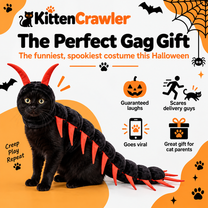 KittenCrawler Cat Centipede Costume | Soft Plush, Adjustable Fit